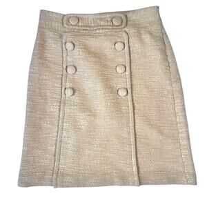 Milly of New York Textured Beige Skirt Size 8 Button Detail Lined Retail $285